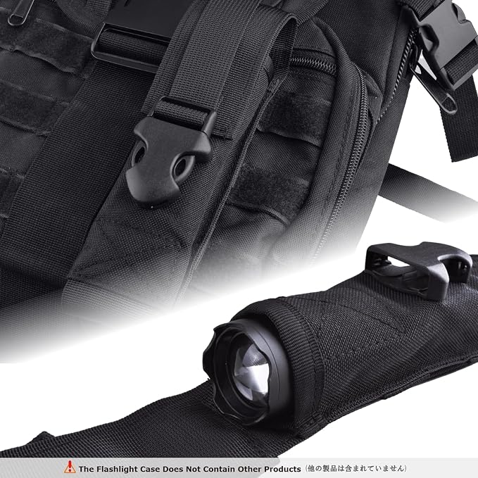 YAPJEB Tactical Flashlight Pouch Holster, Rotatable Flashlight Holder Belt Clip Torch Carry Case for Police Military Security Belt Accessories