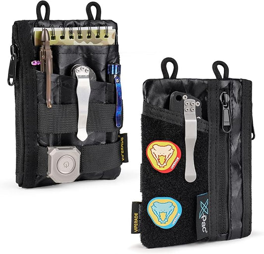 VIPERADE VE16 EDC Organizer Pouch for Men - 7 Pockets Multitool Wallet for Everyday Carry Gears (X-PAC-New BK)