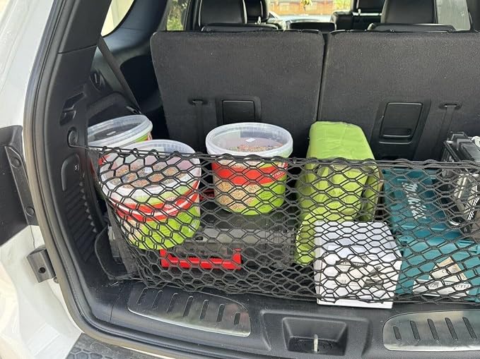 Rear Trunk Organizer Cargo Net for Dodge Durango 2011–2026 – Envelope Style Cargo Net for SUV – Premium Mesh Car Trunk Organizer Vehicle Carrier Storage – Compatible with Durango