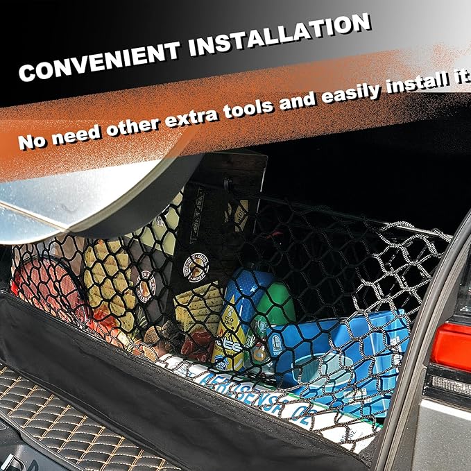 Envelope Style Cargo Net Compatible with Honda Civic 2026 2025 2024 2023 2022 Trunk Car Rear Tailgate Touring Netting
