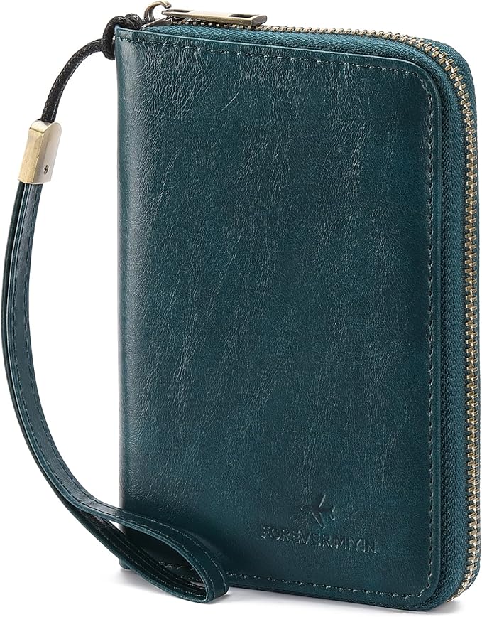 RFID Blocking Passport Holder for Wallet,with Zipper Travel Wallet Credit Cards Case Women Men Passport Cover Wallet