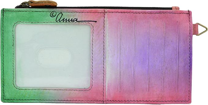 Anna by Anuschka Women's Hand Painted Genuine Leather Organizer Wallet | Hand Painted