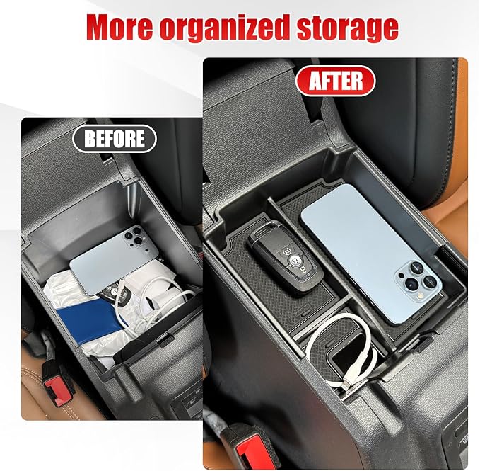 Center Console Organizer Tray Compatible with 2026 2025 Ford Bronco 4-Door, Armrest Storage Box Insert Interior Accessories