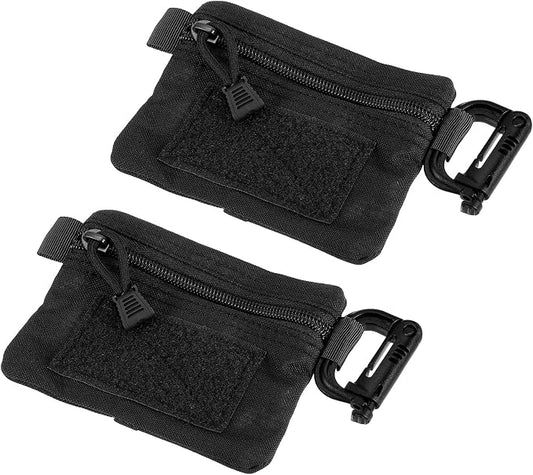 Small Admin Pouch, Nylon Zipper Pouch Storage Pocket with Hook and Loop Compact Camping Gear Organizer