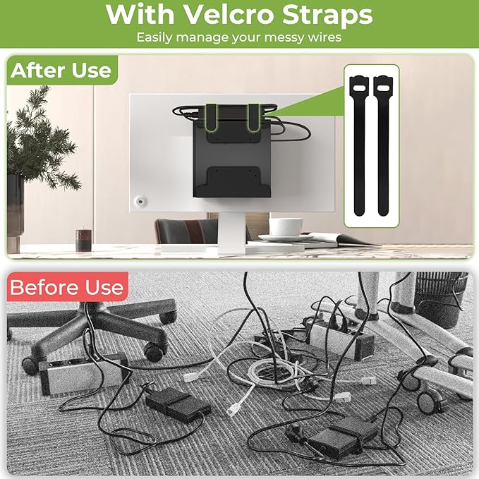 Mini PC VESA Mount for Dell Micro Mount with Mouse Pad, Install on Monitor Arm, for Dell OptiPlex Micro Form Factor Case, for MFF 3040 7080 5070 3000 7060 7090 9020, Wall/VESA/Under Desk