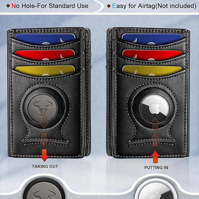 BULLIANT Slim Wallet For Men 12Cards,Magnetic Flip Build-in Money Clip Airtag Compatible-RFID Blocking