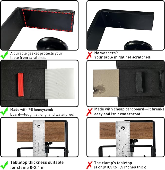 [Upgraded] Under Desk Cable Management, 48" Cord Organizer, with Silicone Pads (No Scratch!), 16 Cable Ties, Washable PE Honeycomb Base,Fits Any Desk 0-2.1", No Stinky Cardboard!Black 48"L x 6"W