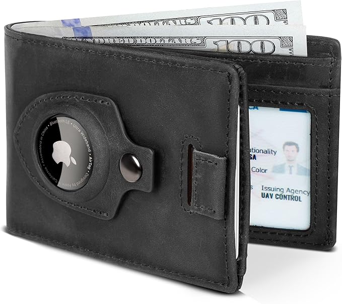 SERMAN BRANDS RFID Blocking Slim Bifold Genuine Leather Thin Minimalist Front Pocket Wallets for Men Billfold Wallet Men Gift