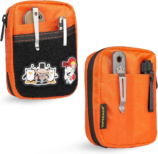 VIPERADE VE31 Small EDC Pouch, Men's Pocket Organizer, Small EDC Organizer Multitool Pouch for Camping/Hiking/Bushcraft (Orange)