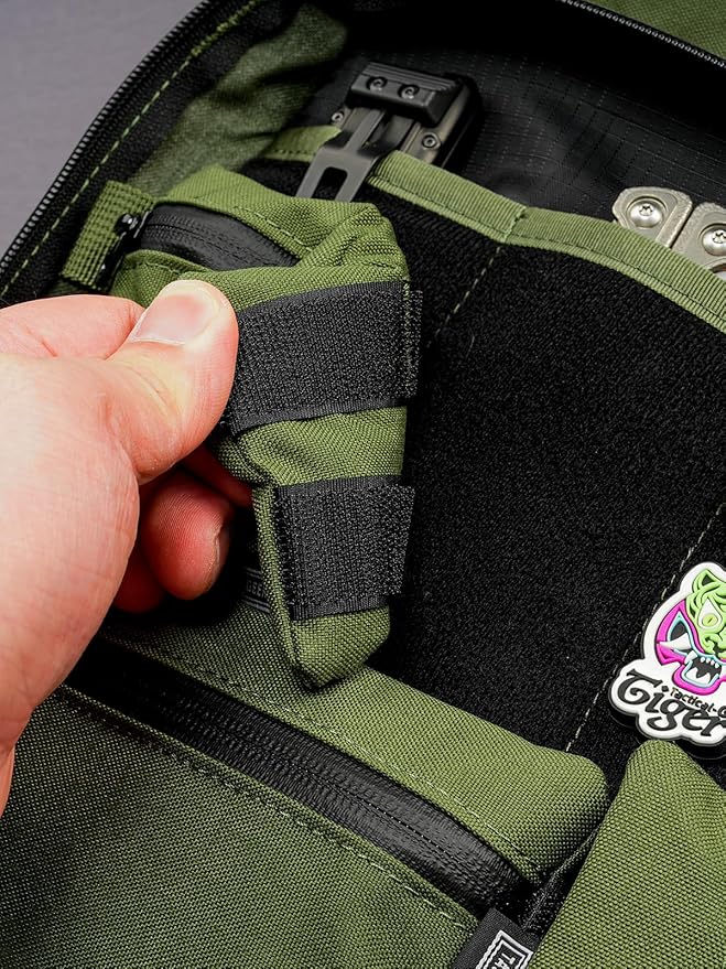 TACTICAL GEEK Storage A5 EDC Storage Pouch Set, Molle EDC Gadget Pouch, Multi-Functional Utility Small Tool Pocket for Daily Carry (Green/CR)