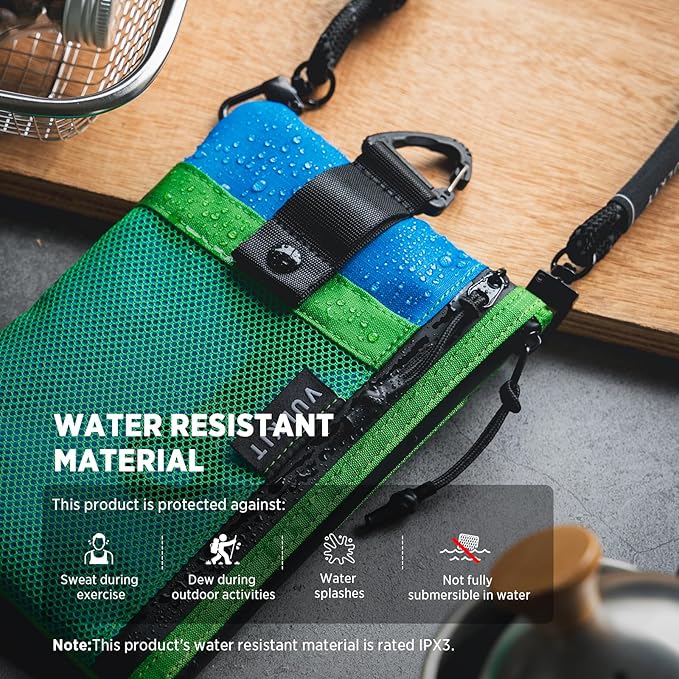VULKIT RFID Blocking Travel Wallet for Men Women, Water Resistant Passport & Phone Holder with Detachable Lanyard and Key Ring, Lightweight Zipper Travel Wallet