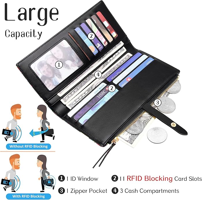 KUKOO Small Crossbody Bag Cell Phone Purse Wallet with Credit Card Slots for Women