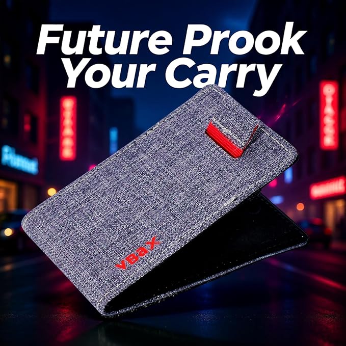 RFID Minimalist Slim Wallet for Men and Women, Holds Up to 12 Cards, Cash, Key Thin and Lightweight Credit Card Holder, Grey Ballistic Nylon