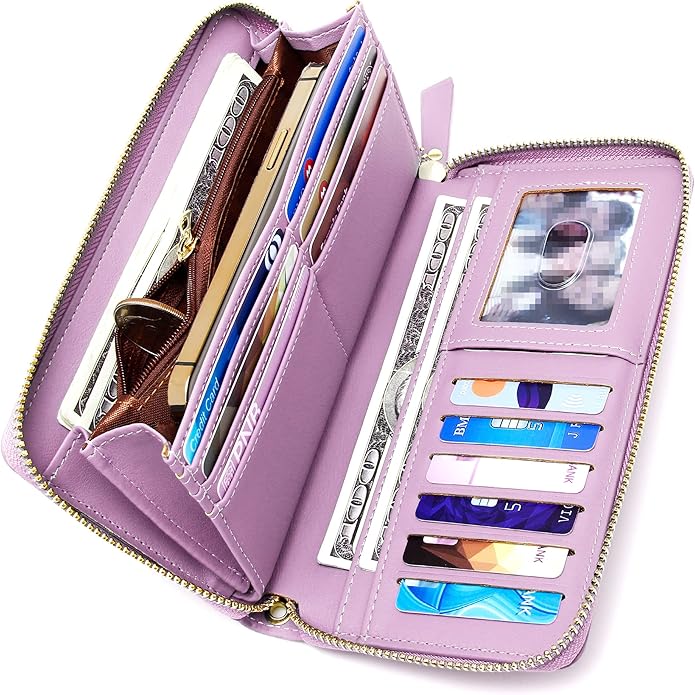 GEEAD Custom Design Wristlet Wallets for Women PU Leather RFID Blocking Wallet