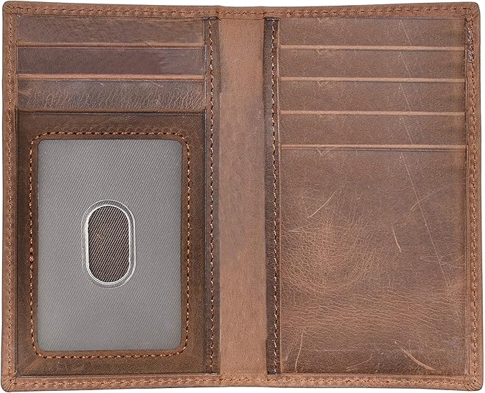 Slim Thin ID/Credit Card Holder RFID Genuine Leather Bifold Front Pocket Wallet