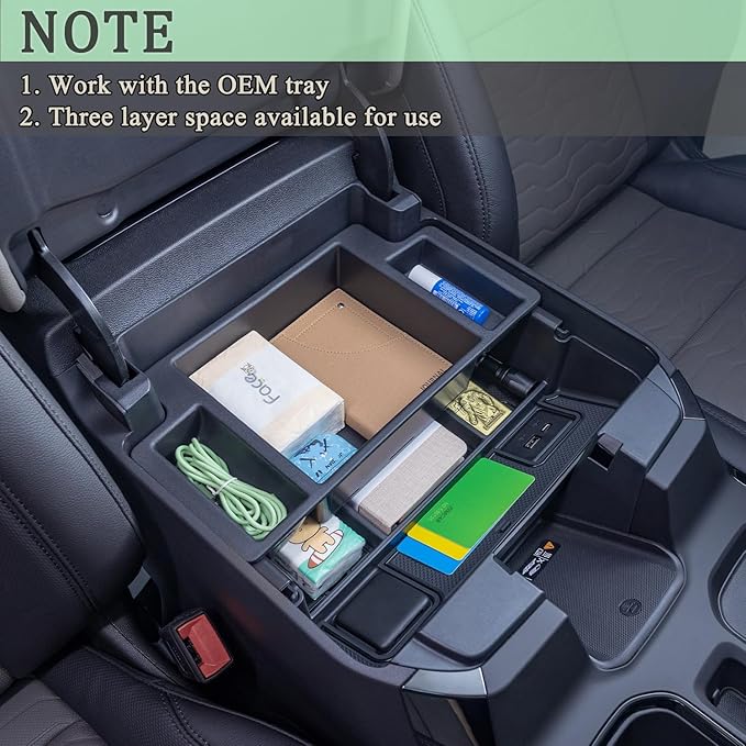 PIMCAR Full Center Console Organizer for 2022-2026 Refreshed Chevy Silverado/GMC Sierra 1500, 2024-2026 Silverado/Sierra 2500HD 3500HD (Full Console w/Bucket Seats ONLY)