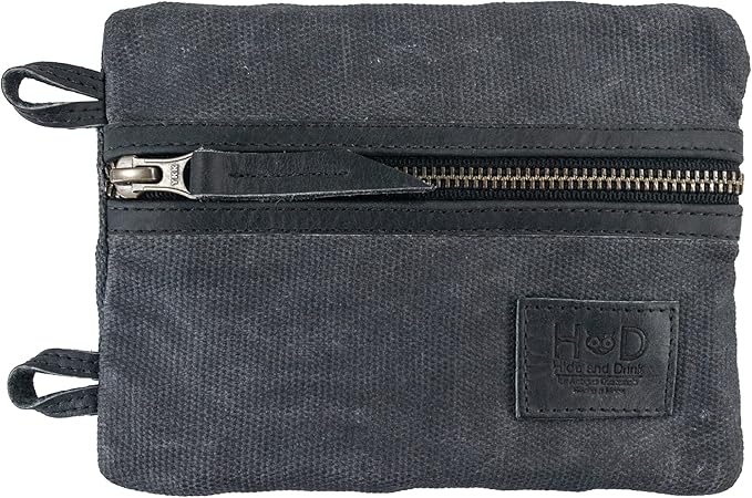 Hide & Drink, Multi-Tool Pocket Pouch XL, Compact Multipurpose EDC Zippered Bag, Mini Camping Tool Case, Knife Holster, Handmade Slim Organizer