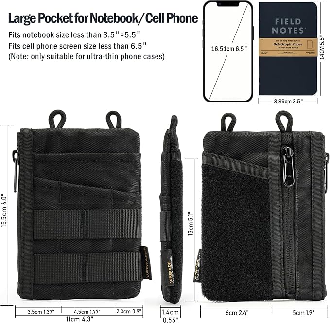 VIPERADE VE16 EDC Pouch, EDC Organizer for Men - Pocket Organizer Multitool Pouch Wallet for EDC Gears