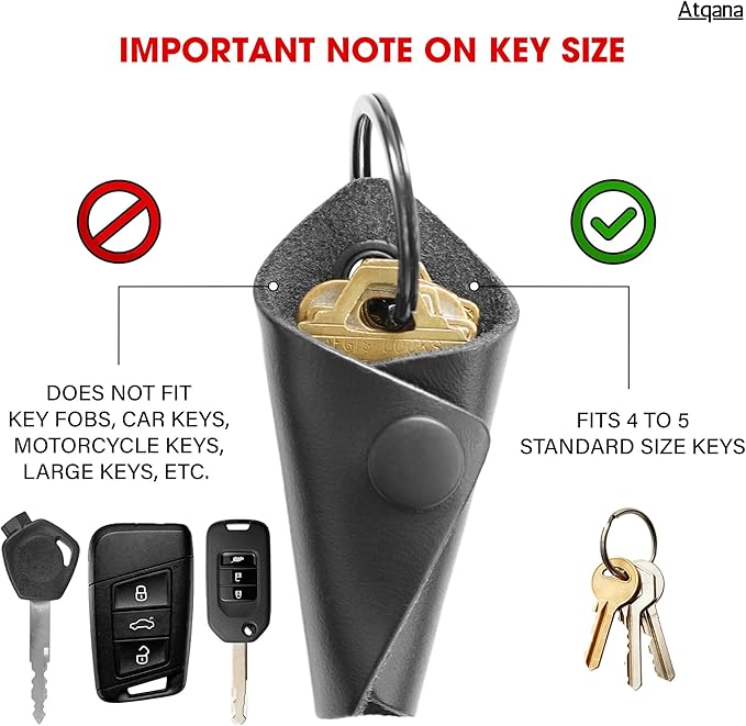 Leather Key Wrap Cover (Premium Leather) - Key Organizer | Motorcycle Keychain Wrap (Extra Dark Brown)