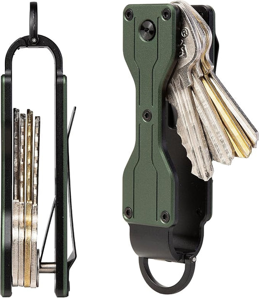 Compact Metal Key Organizer Minimalist Key Holder Secures 1-5 Keys | Durable solid metal key case, slim pocket design, safely holds up to 5 keys, lightweight portable daily keychain accessory