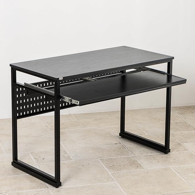Music Studio Desk with Keyboard Tray and Height Adjustment Bracket, for 61 Keys (Music Producer Desk) (Black, 61 Keys)