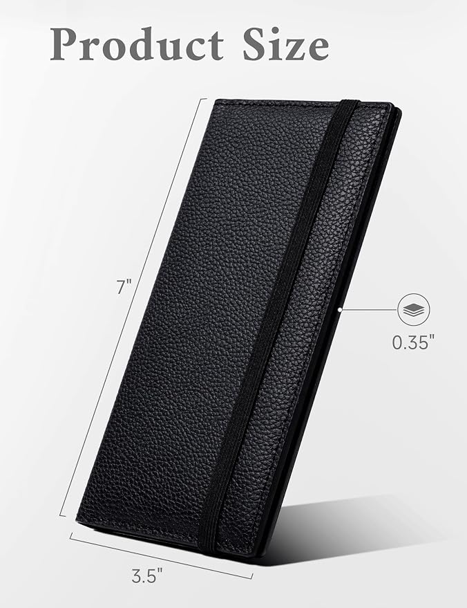 Zreal Checkbook Cover for Women & Men, Premium Vegan Leather Checkbook Holder for Top & Side Tear Duplicate Checks with RFID Blocking (Black)