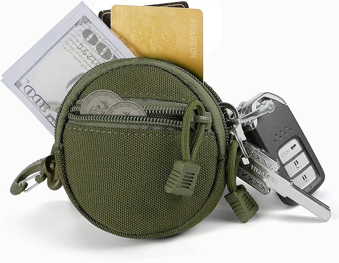 FRTKK 2 Pack Tactical Compact EDC Pouches Military Molle Utility Pouch Accessories Organizer Pouch Coin Purse Keychain Pocket Credit Card Holder Waist Pack