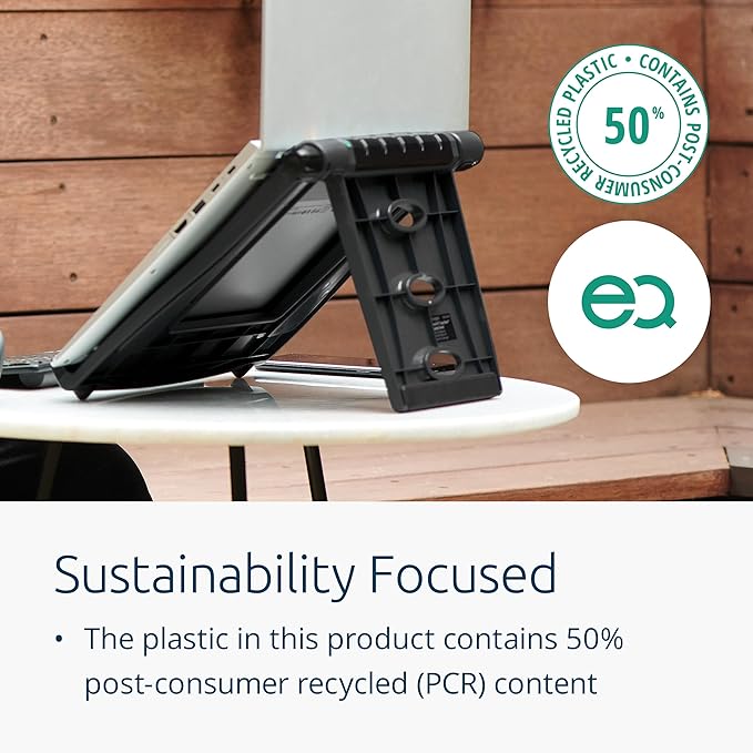Kensington Easy Riser EQ Portable Laptop Cooling Stand, Adjustable & Lightweight, Anti Slip & Folding Design, for 12''-17'' Laptops, Made from 50% Post Consumer Recycled Content (K52805EU)