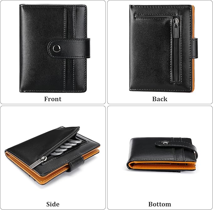 FALAN MULE Wallet for Men Leather RFID Blocking Bifold Credit Card Holder with ID Window