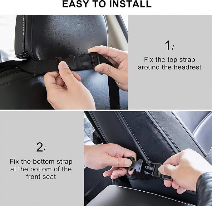 ONE PIX Backseat Car Organizer Mats Back Seat Organizers and Storage Bag with Touch Screen Tablet Holder for Kids Toddlers Seats, Travel Accessories, Road Trip Essentials (2PCS)