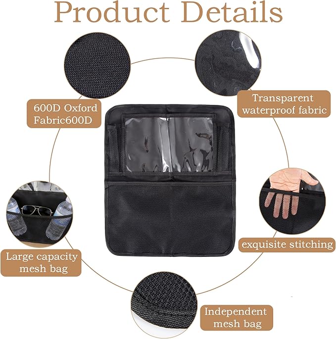 Boat Seat Storage Organizer,Heavy-Duty 600D Oxford Marine Seat Backpack Boat Organizer with Mesh Pockets,Waterproof Backseat Boat Storage Bag for Boating Accessories,Fishing Tools, Phone, Maps