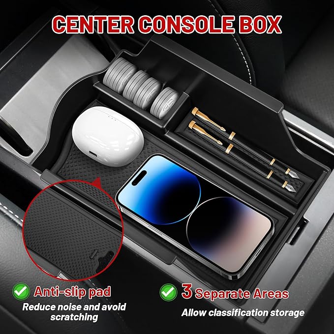 RED WOLF Armrest Storage Container Insert Organizer Secondary Glove Box Center Console Tray For Lexus CT CT 200h 2011-2017