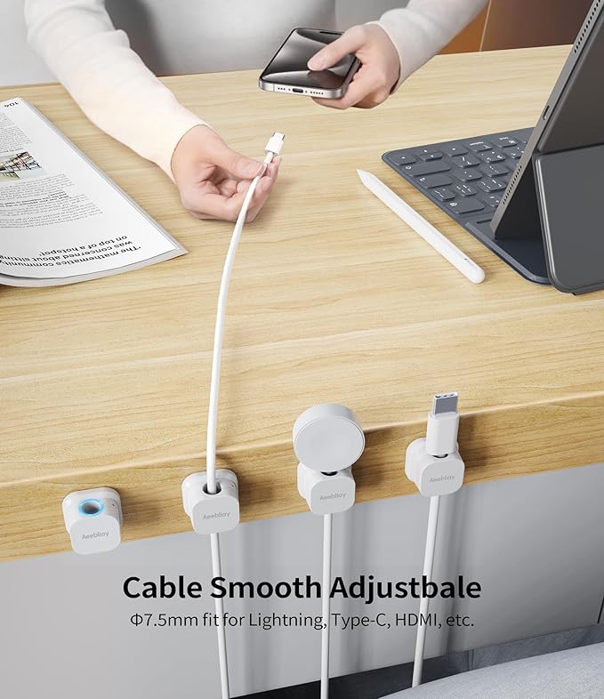 9 Pack Magnetic Cable Clips Cord Organizer,Desk Cable Management Accessories,Cord Clips,Adhesive USB Wire Holder Keeper Organizer for Home Office Desk Phone Car Wall Desktop Nightstand cable organizer