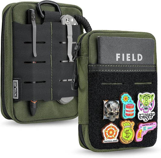 TACTICAL GEEK EDC Compact Waist Pocket Pouch, Men EDC Pouch Organizer, Multi-Purpose Molle Tool Pouch for Multitools, Utility Tool Organizer Bag for Daily Essentials Carry(Block E3.0-GY)