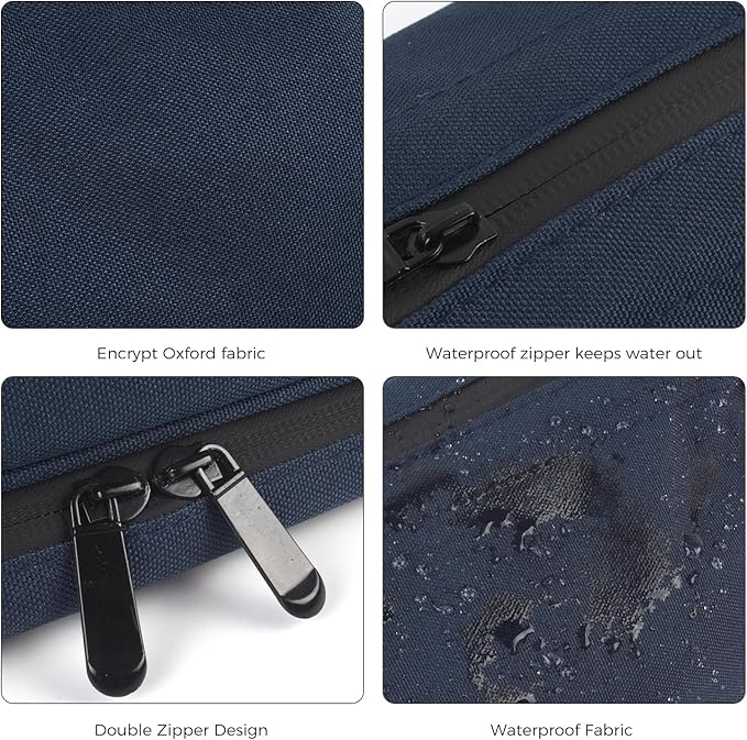 SINLAND Travel Toiletry Bag Water-resistant with Hanging Hook for Mens Large Packing with Waterproof Wet/Dry Compartment Travel Shower Bags Travel Toiletry Organizer Dopp Kit Shaving Bag