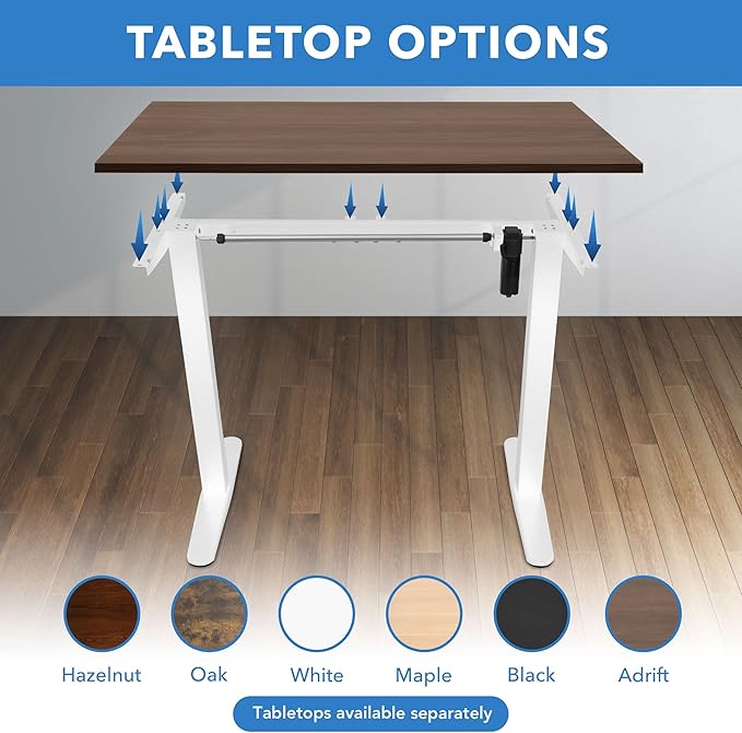 Mount-It! Motorized Electric Standing Desk Frame, Standing Desk Legs Raise up to 46.5", Sit Stand Desk Legs Adjustable Height with Memory Controller, Home and Office DIY Workstation in White