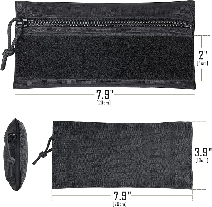 WYNEX Tactical Tool Zipper Pouch, Bag Insert EDC Organizer Utility Admin Storage Pocket Accessories Snack Pouch with Hook Backing for MK3 MK4 Chest Rig