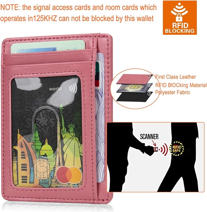 GH GOLD HORSE Slim RFID Blocking Card Holder Minimalist Leather Front Pocket Wallet for Women | Slim