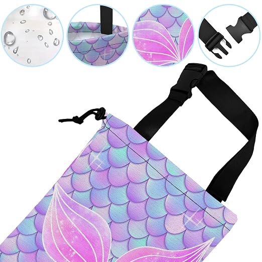 Car Trash Bag Mermaid Car Garbage Bag Hanging Car Trash Can for Back Seat with Drawstring