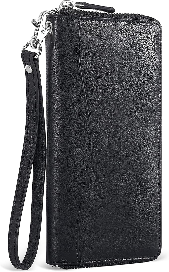 Oak Leathers Smooth Nappa Leather Wallet for Women - RFID Womens Wallet Clutch with 8 Credit Card Holder, Coin Pocket