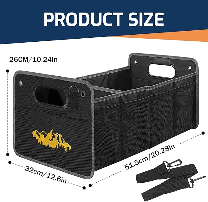 Car Trunk Organizer for Subaru Outback Crosstrek Forester Ascent Impreza WRX Legacy Accessories, Car Trunk SUV Accessories for Men & Women, 600D Oxford Polyester Trunk Storage Organizer Box (ORANGE)