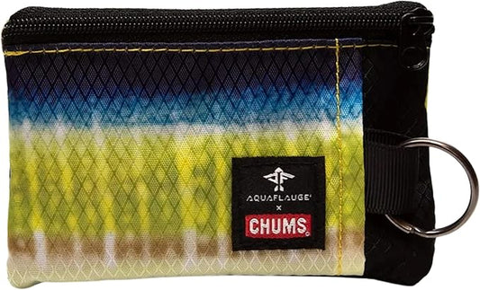 Chums Surfshorts Wallet - Lightweight Slim Wallet with RFID Blocking Card & Clear ID Window - Zippered, Water Resistant w/Key Ring