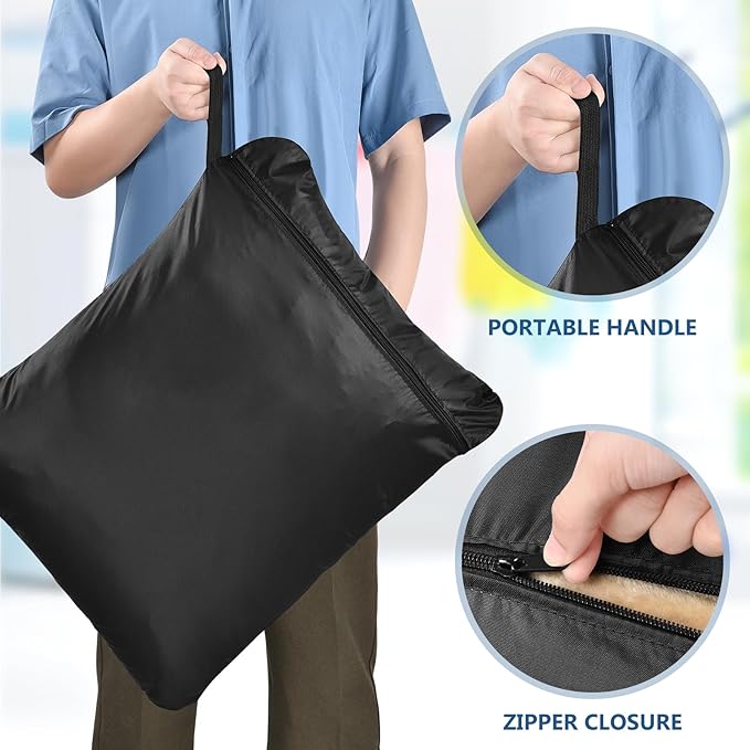 OTraki 20x24 inch Wet Bag for Swimsuit 2pcs Large Gym Wet Bag with Handle & Zipper Wet Clothes Organizing Machine Washable Waterproof Wet Dry Bag for Travel Drying Do Not Exceed 176℉ Black
