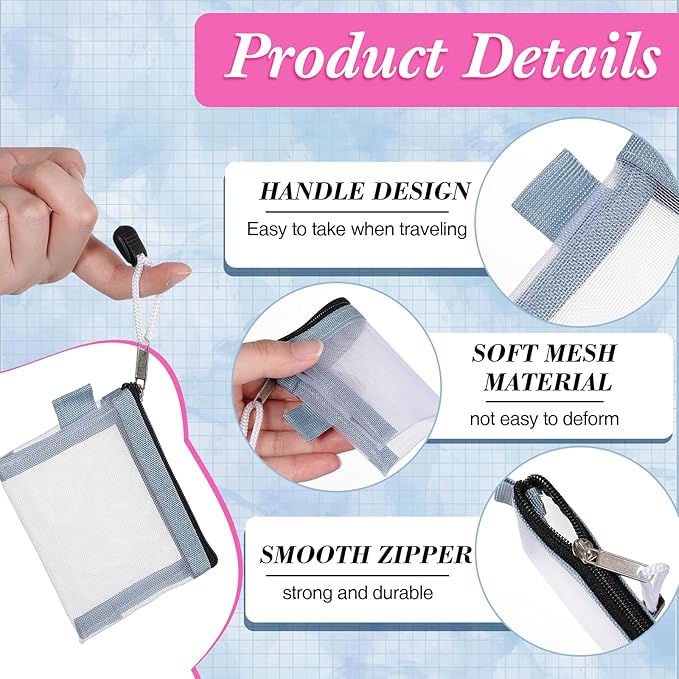 6 Pack Mesh Small Coin Purse Mini Change Purse Coin Pouch Cash Wallet for Men Women Credit Card Lipstick(Stylish Color)