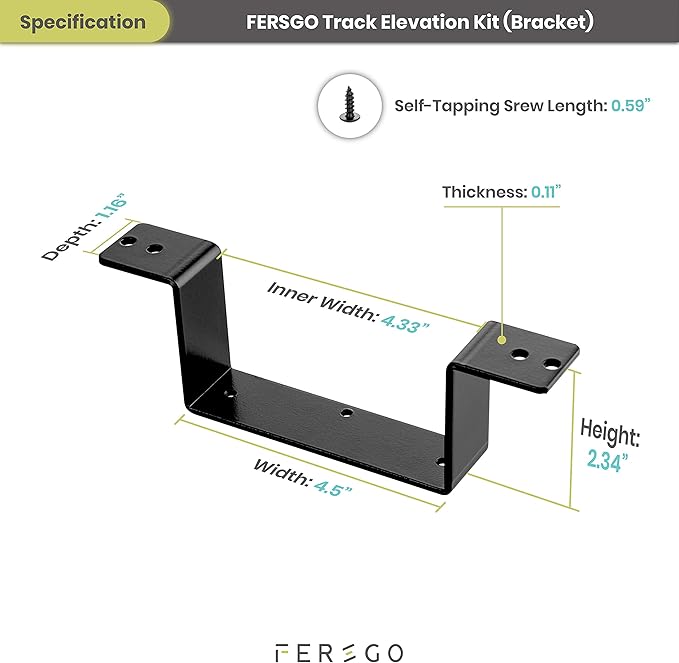 Under Desk Keyboard Tray Track Elevation Kit for 30" x 24" Desk - Easily Install Undermount Tray for Maximum Comfort and Better Posture Even with Desk Underside Bars