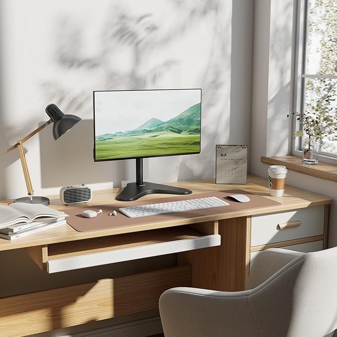 Mount-It! Monitor Stand for Desk, Freestanding Single Monitor Mount for 21.5??2" Screens, Height Adjustable VESA Stand with Tilt, Swivel & Rotation, Sturdy Base Supports 17.6 lbs