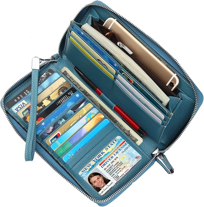 Lavemi Small Compact Women Wallet RFID Blocking Genuine Leather Bifold Purse with ID Windows