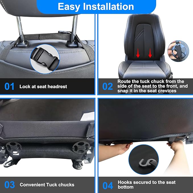 Back Seat Protector Car Kick Mats for Ford Explorer with 2 Pocket Storage Organizer - Faux Leather Back Seat Covers for Kids Feet Waterproof Dirt Automotive Accessories (1 Pair,Black)