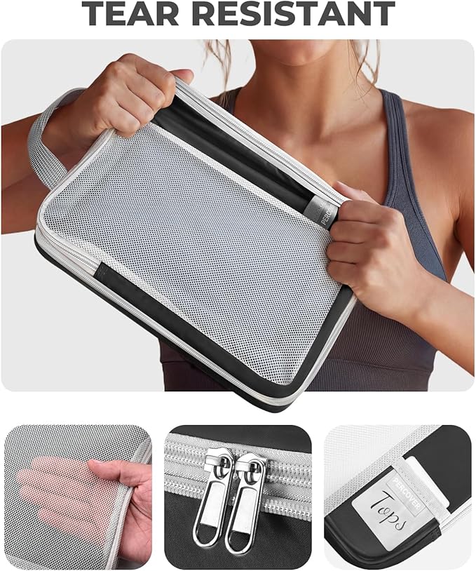 Percover Compression Packing Cubes 4-Piece Set, Packing Cubes Compression for Travel with Label Pockets, Travel Organizer for Carry On & Checked Luggage, Black