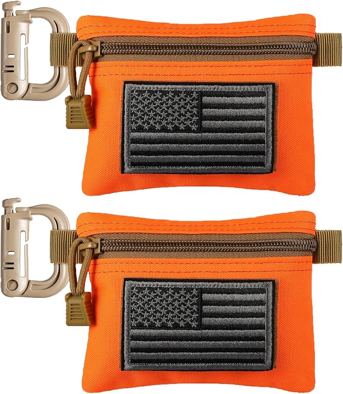FRTKK 2 Pack Tactical Compact EDC Pouches Military Molle Utility Pouch Accessories Organizer Pouch Coin Purse Keychain Pocket Credit Card Holder Waist Pack